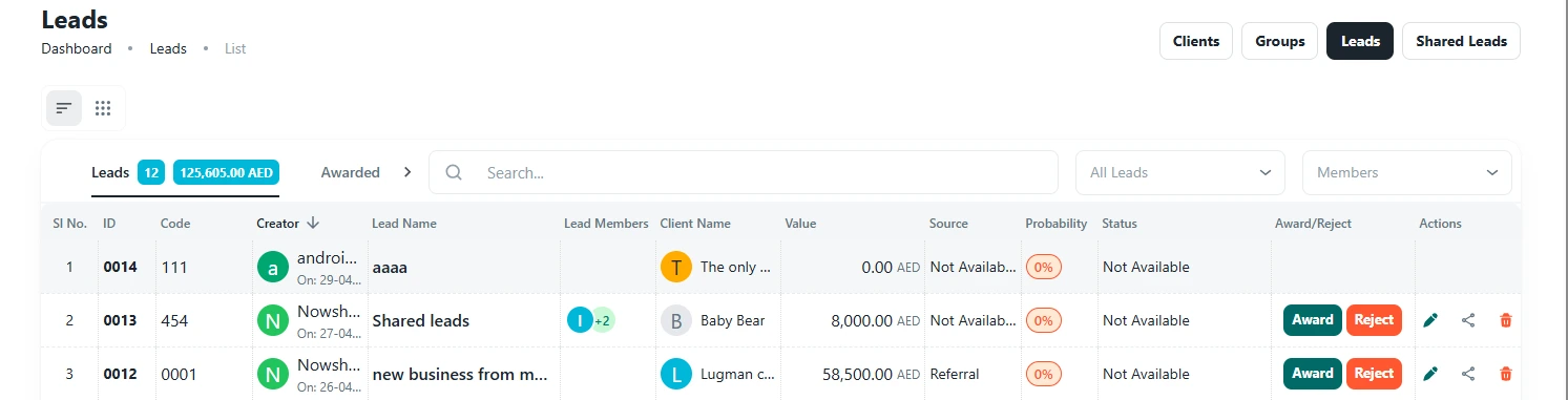 NOVOLOGS Business Lead Management